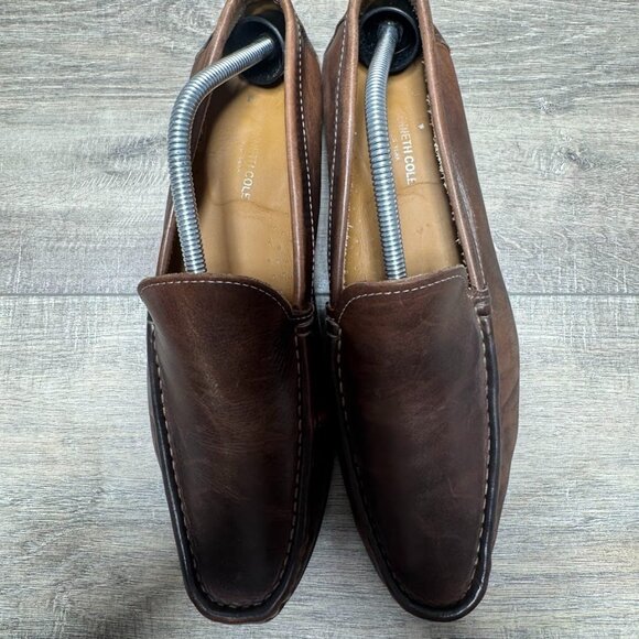 Kenneth Cole Brown Leather Loafers Men's Size 10.5 - Picture 2 of 7